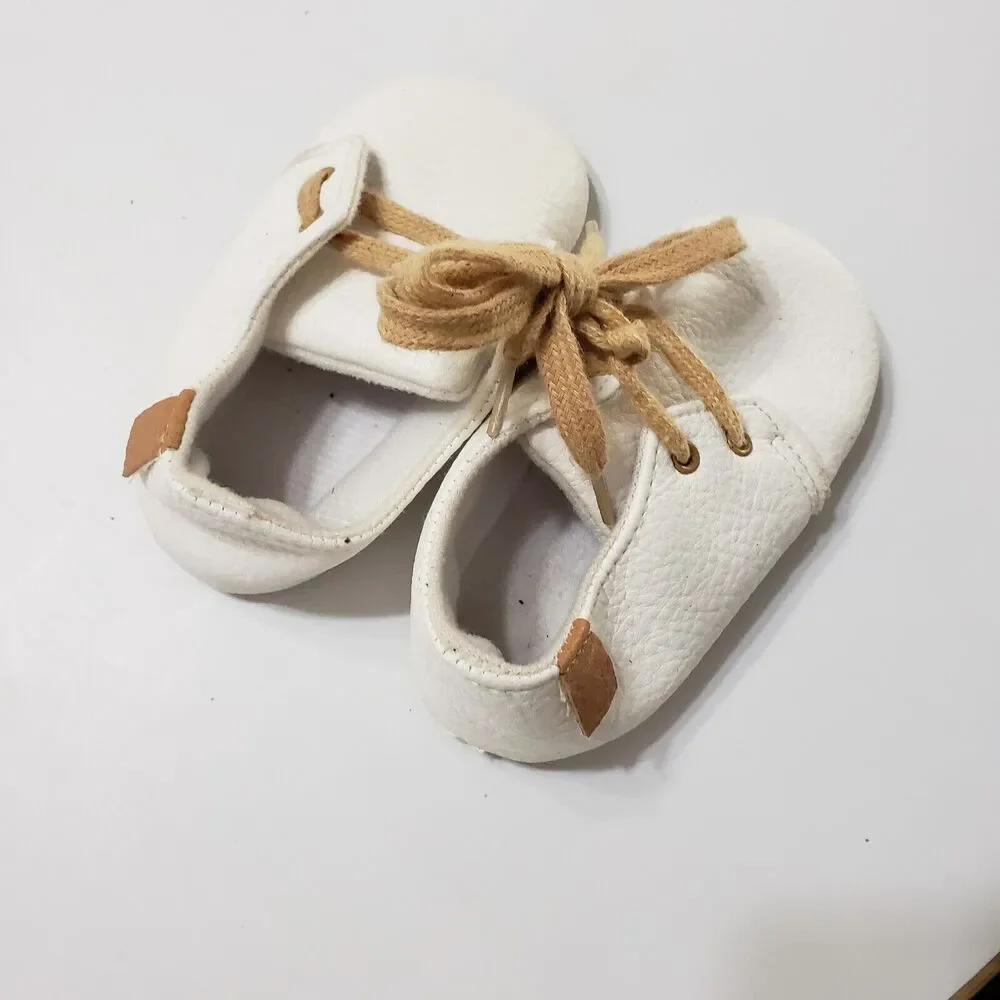 Newborn Baby Girl Boy PU Non Slip Soft Sole Walking Shoes‎ White Size 5 18 Month